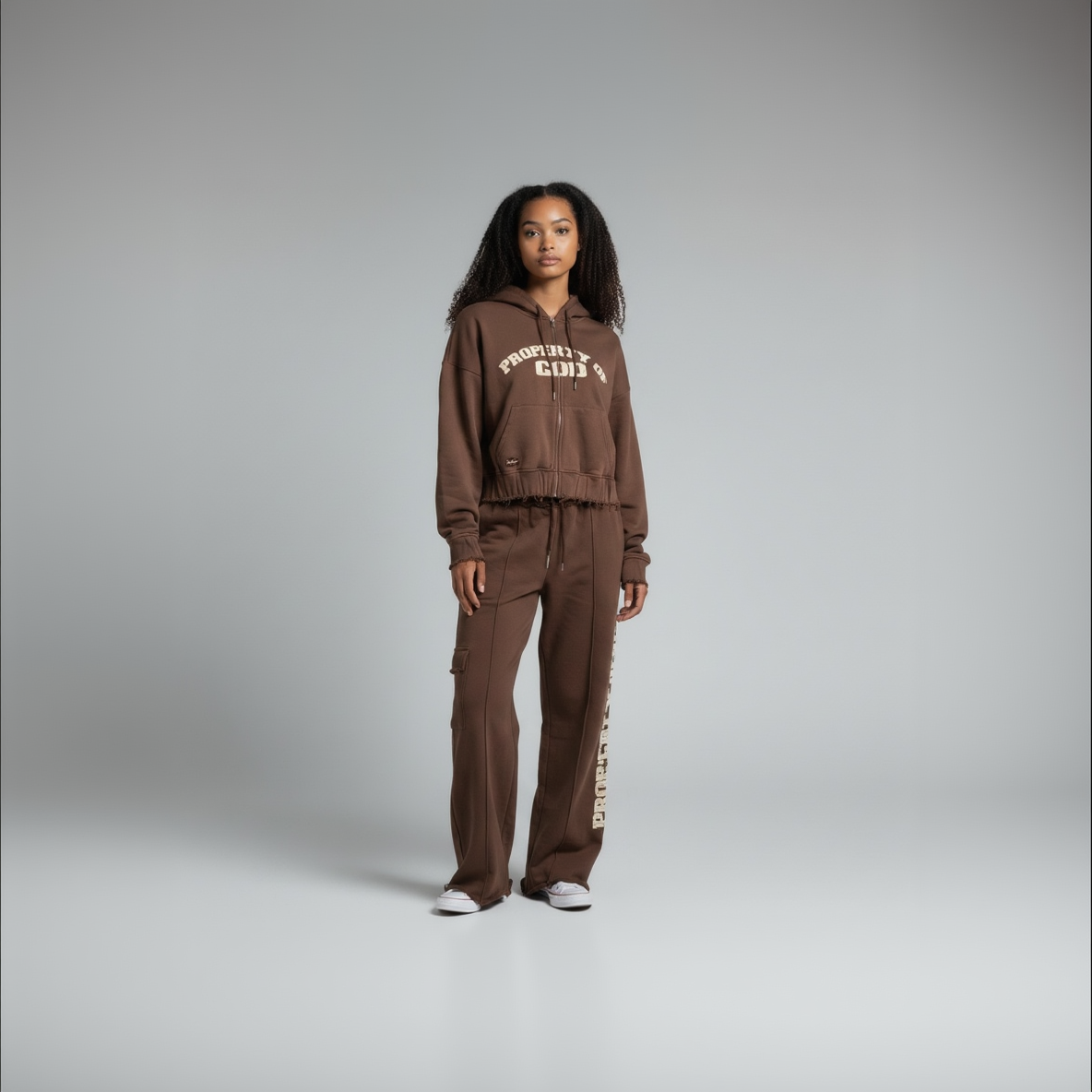 Property of God distressed Wide leg Pants